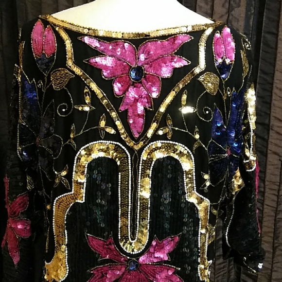 Medium Vintage Chanson D'Amour Sequin Top - Picture 8 of 8